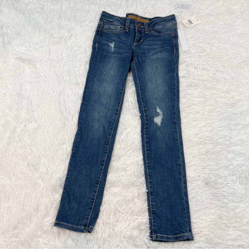 Joe’s girl’s The Olivia mid rise convertible distressed skinny jeans in blue